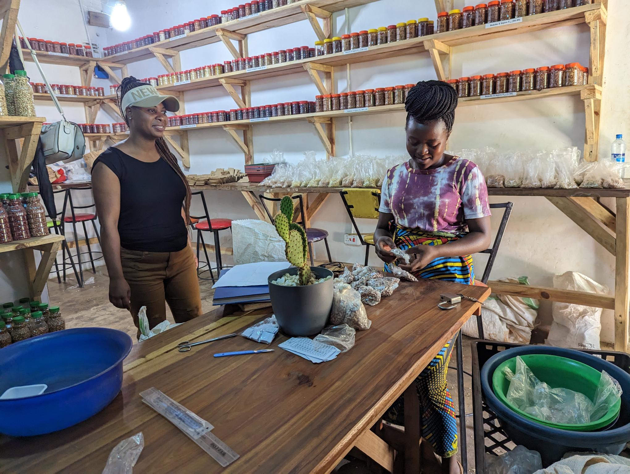 two women in a market