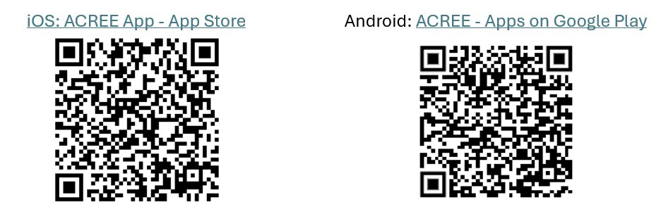 two QR codes one for IOS and one for Android