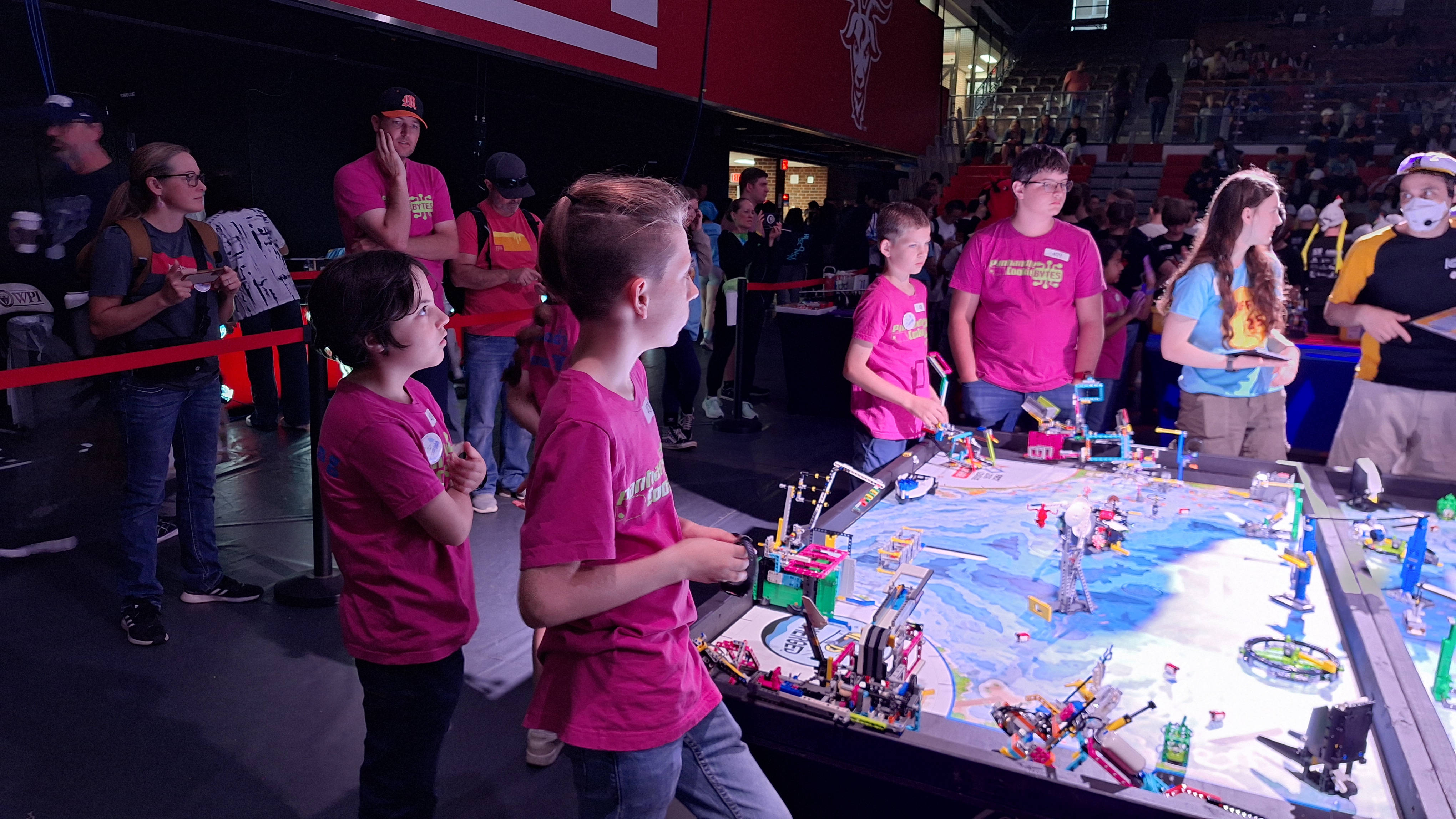 Members of the Panhandle Cookie Bytes participate in the WPI Annual FIRST LEGO League Event held in Worcester, Mass.