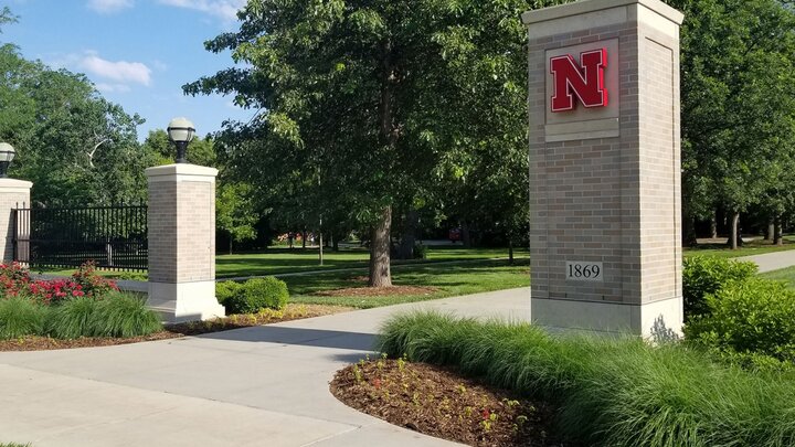 UNL east campus pillars