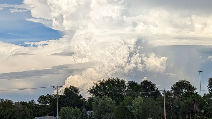 storm clouds over a field